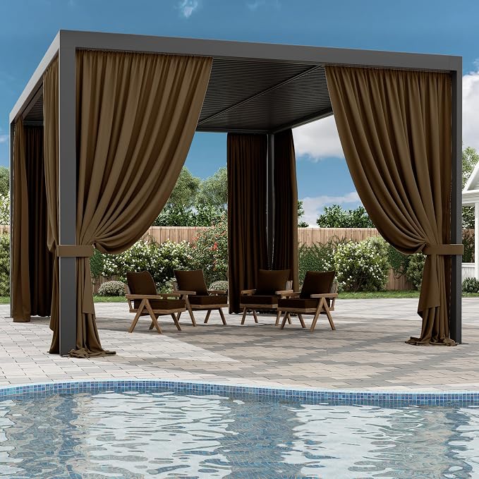Gazebo Universal Replacement Privacy Curtain, 4-Panels Sidewall Curtains - Image 6
