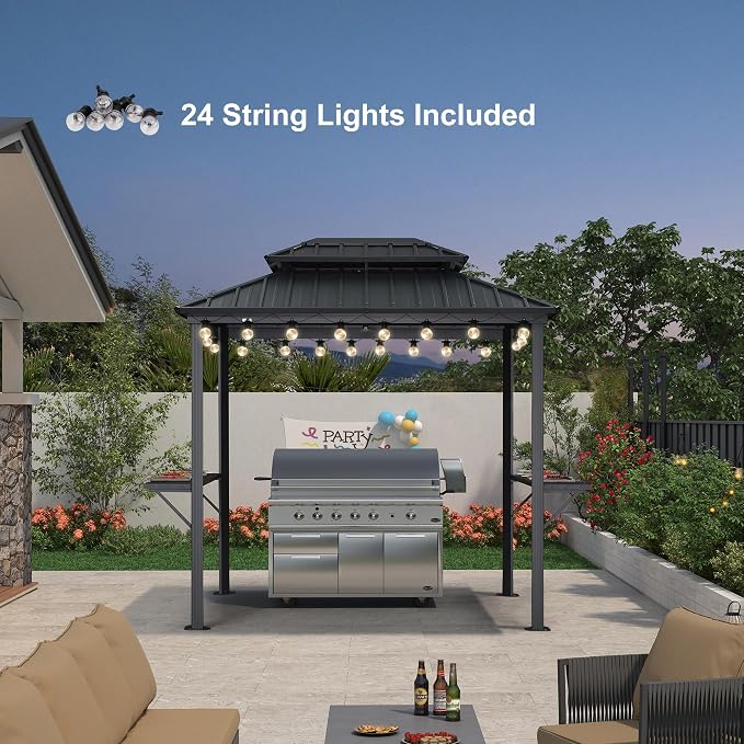 PURPLE LEAF 6' X 8' Hardtop Grill Gazebo - Image 2