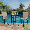 3 PCS Patio Swivel Bar Stools Set, 3 Piece Swivel Outdoor Table and Chairs Bar by GarveeLife