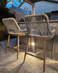 PURPLE LEAF Bar Stools Set of 2 Bar Height Metal Bar Chairs by PURPLELEAF