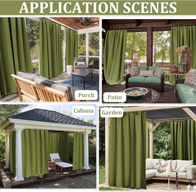 Gazebo Universal Replacement Privacy Curtain, 4-Panels Sidewall Curtains - Image 7
