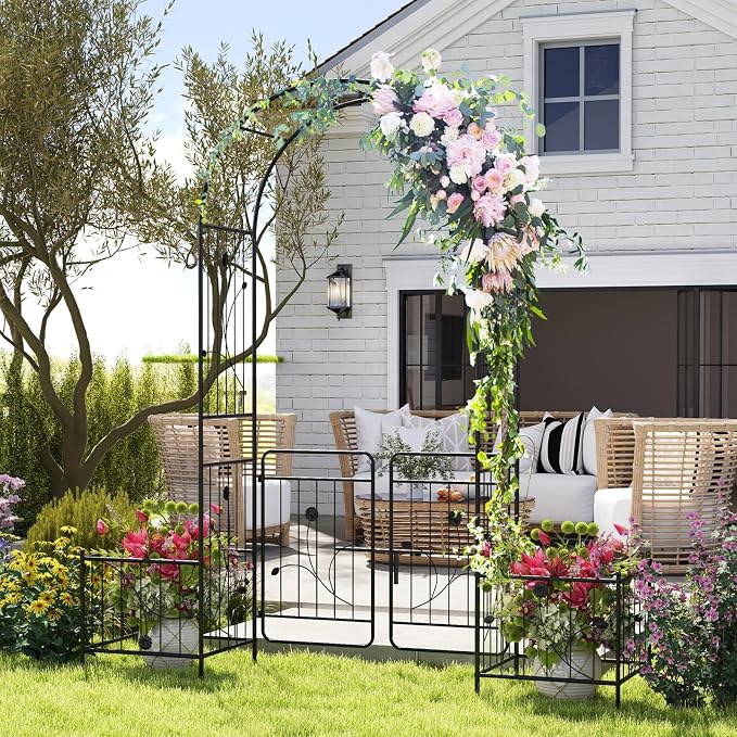 Giantex Garden Arch with Planter - Image 9