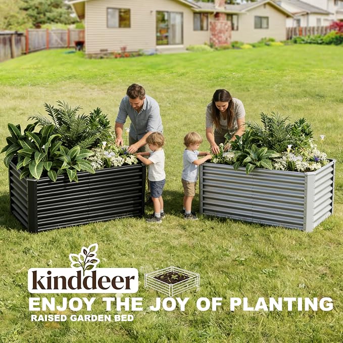 4x2x2ft Raised Garden Bed Kit, Galvanized Planter Garden Boxes Outdoor - Image 2