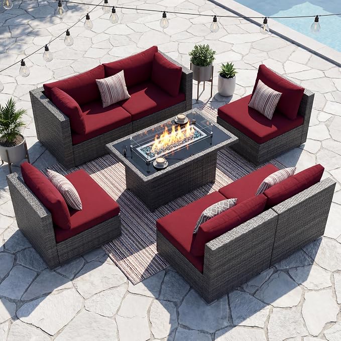 NICESOUL 7 Piece Outdoor Patio Furniture by NICESOUL