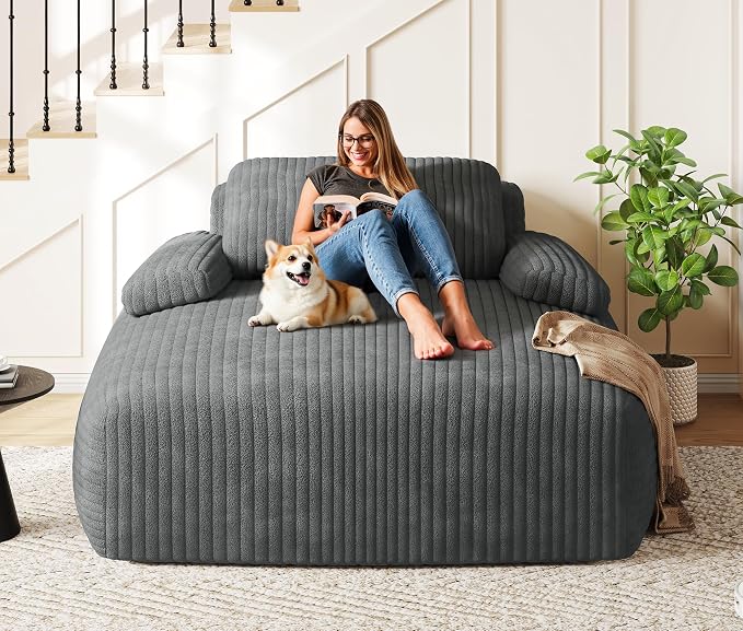YITAHOME 67"L x 55"W Chaise Lounge Chair Indoor, Oversized Corduroy Upholstered - Image 3