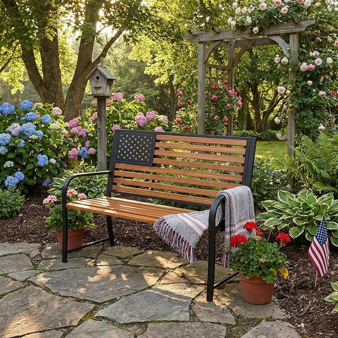 50" Garden Bench Outdoor Bench - Image 7
