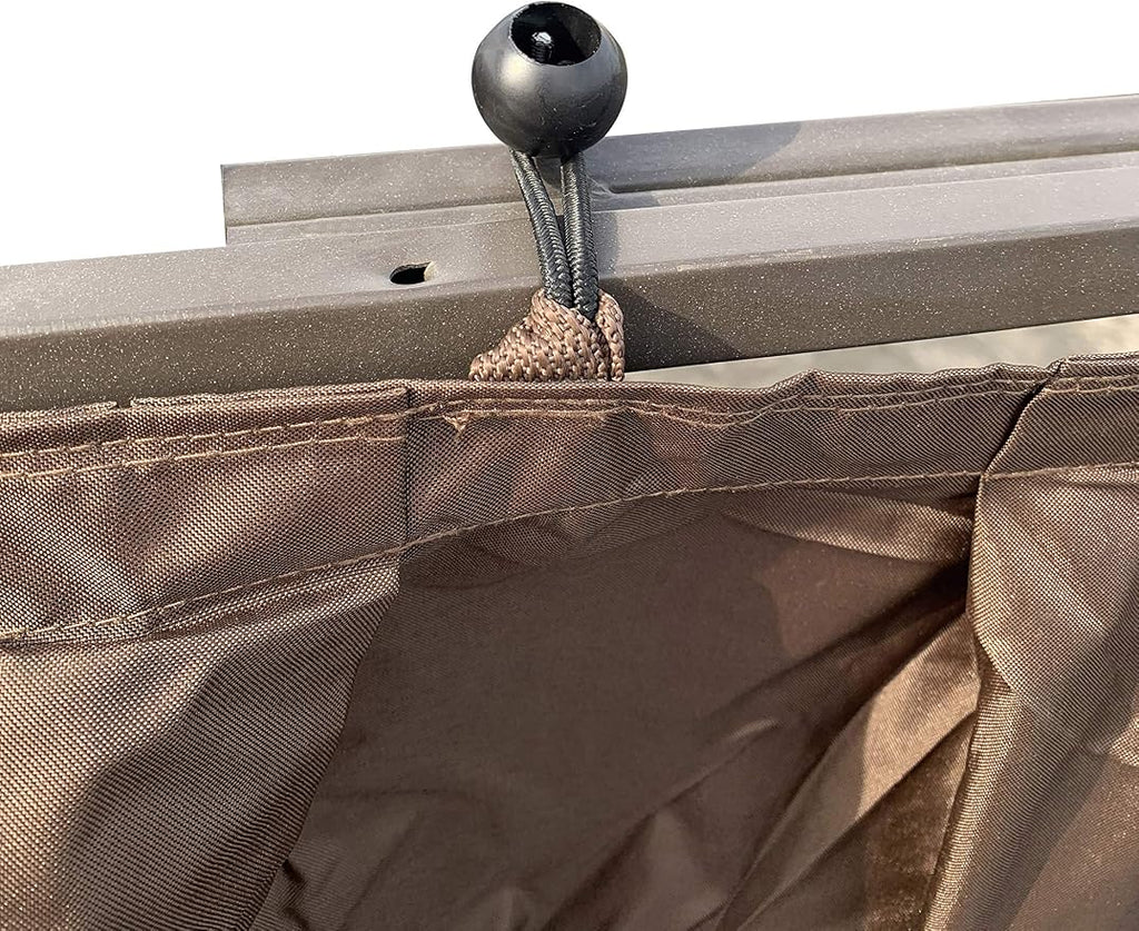 APEX GARDEN 4 Poles Brown Corner Curtain Set - Image 7