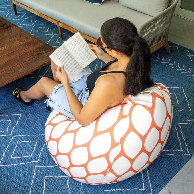 Big Joe Tuffet Weatherproof Bean Bag Chair, Paprika Bella Sunmax, Durable - Image 4