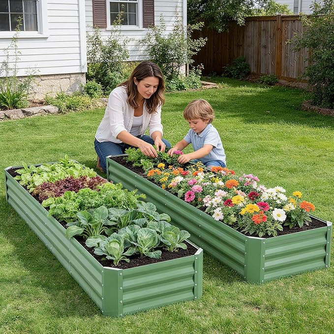 INNO STAGE 8×2×1ft Galvanized Raised Garden Bed Kit, Galvanized Planter Raised - Image 4