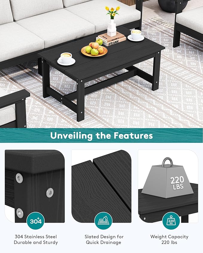 SERWALL HDPE Patio Coffee Table - Image 6
