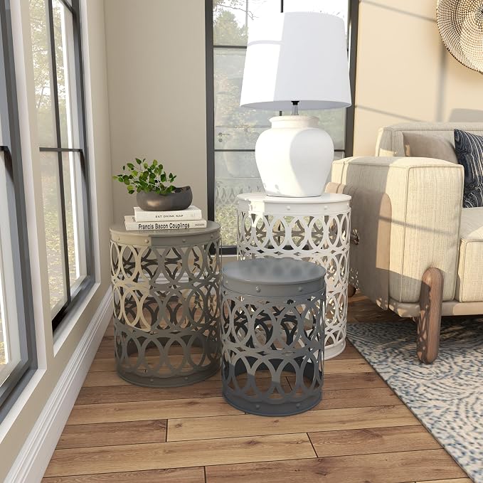 Deco 79 Metal Side End Accent Table Indoor Outdoor Nesting End Table - Image 9