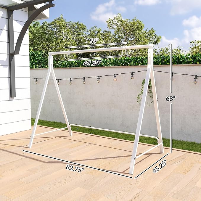 Outsunny Metal Porch Swing Stand, Heavy Duty Swing Frame, Hanging Chair Stand - Image 7