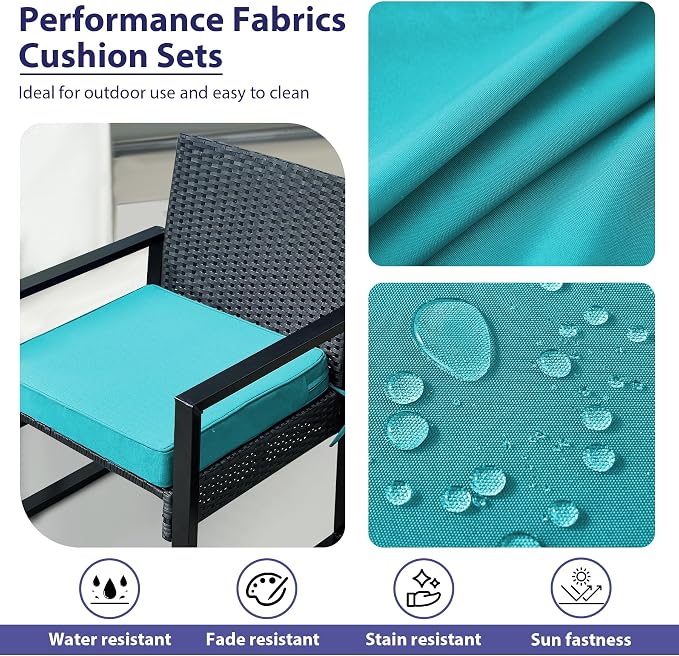 Outdoor Chair Cushions Set of 4, Waterproof Outdoor Seat Cushions - Image 3