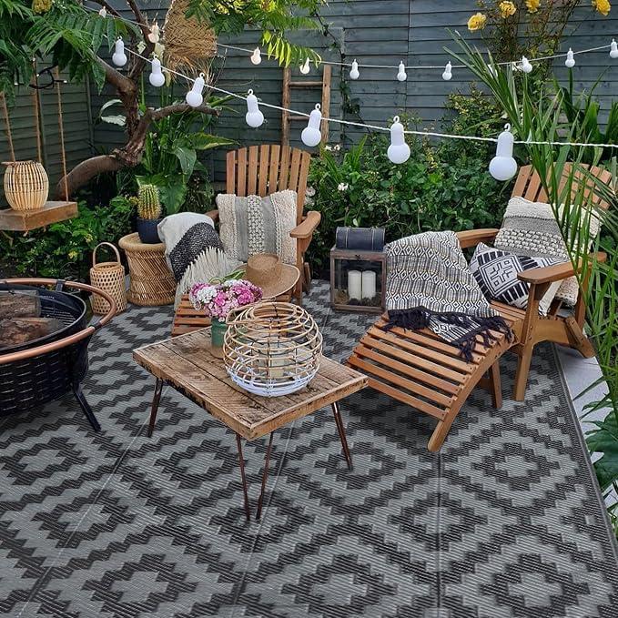 SAND MINE Waterproof Outdoor Rug 5x8 ft, Plastic Reversible Rug, Modern Area Rug - Image 6