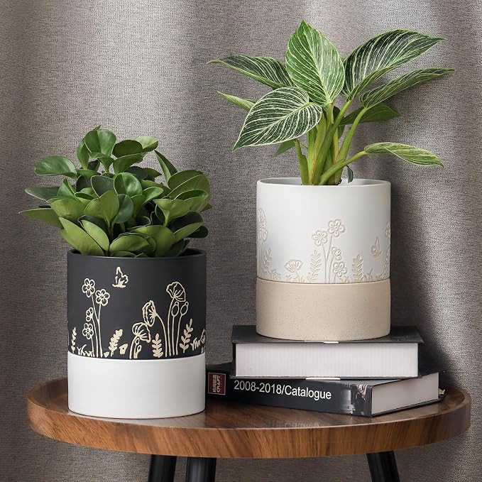 Nihow Self Watering Plant Pot: 6 Inch Ceramic Planter - Image 5