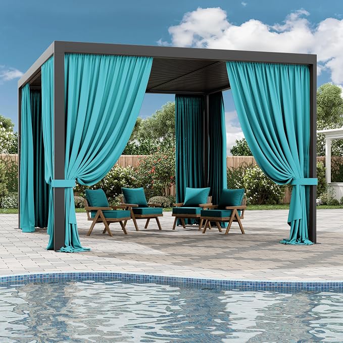 Gazebo Universal Replacement Privacy Curtain, 4-Panels Sidewall Curtains - Image 6