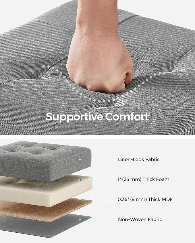 SONGMICS Storage Ottoman, Small Ottoman Foot Rest - Image 4