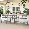 Bar Stools Set of 4, 24.8'' Aluminum Outdoor Bar Stool by COZYMAN