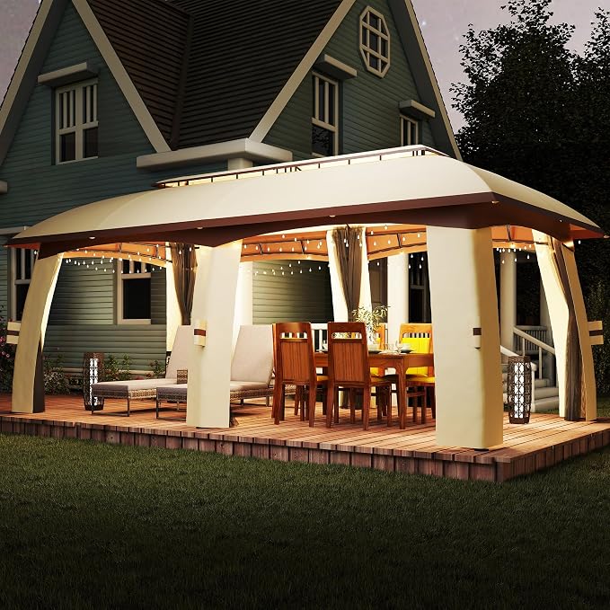 Outsunny 10' x 20' Patio Gazebo, Outdoor Gazebo Canopy Shelter - Image 8