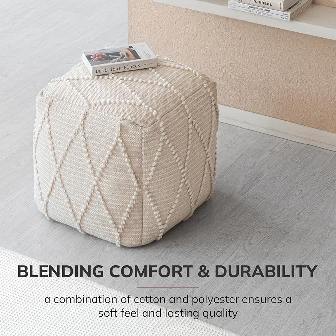 Anji Mountain 100% Handmade & Handcrafted Comfortable Home Décor Pouf Ottoman - Image 6