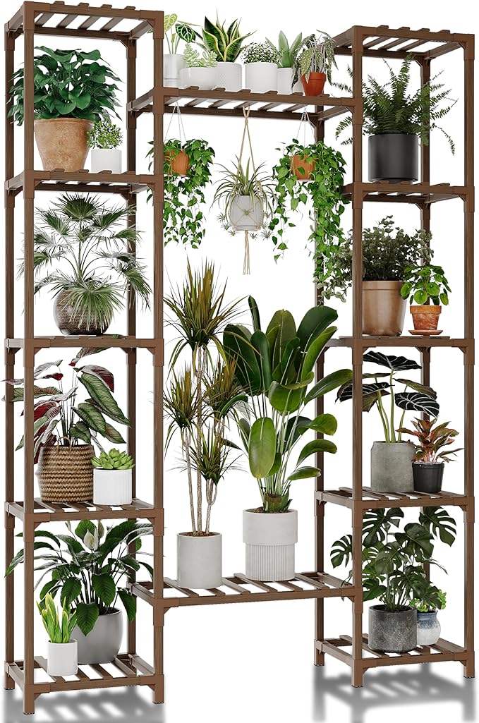 Plant Stand Indoor Outdoor 62.2“ Tall Plant Shelf Large Tiered Flower Stands by Gentingbro