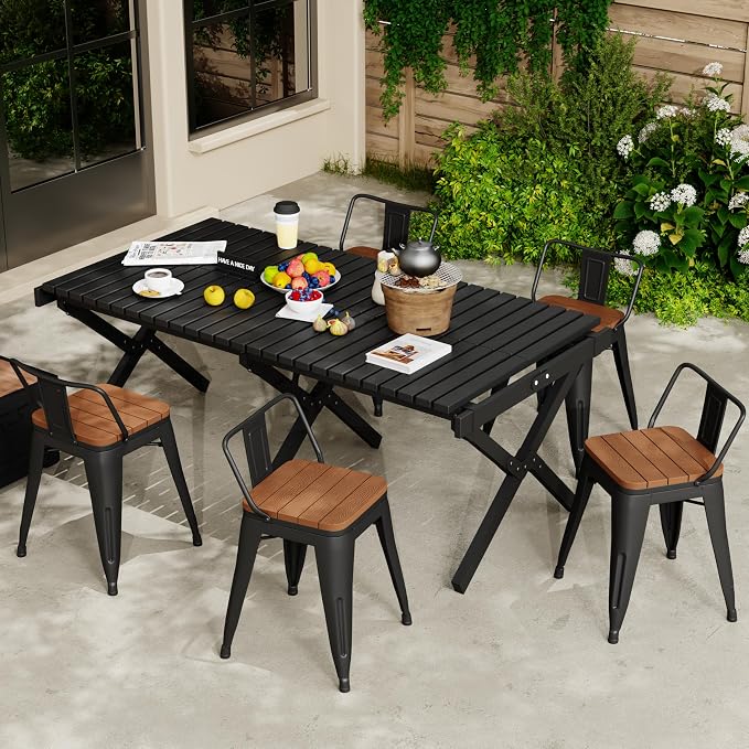 Andeworld 18 inch Outdoor Metal Patio Stools Set of 4, Farmhouse Kitchen - Image 4