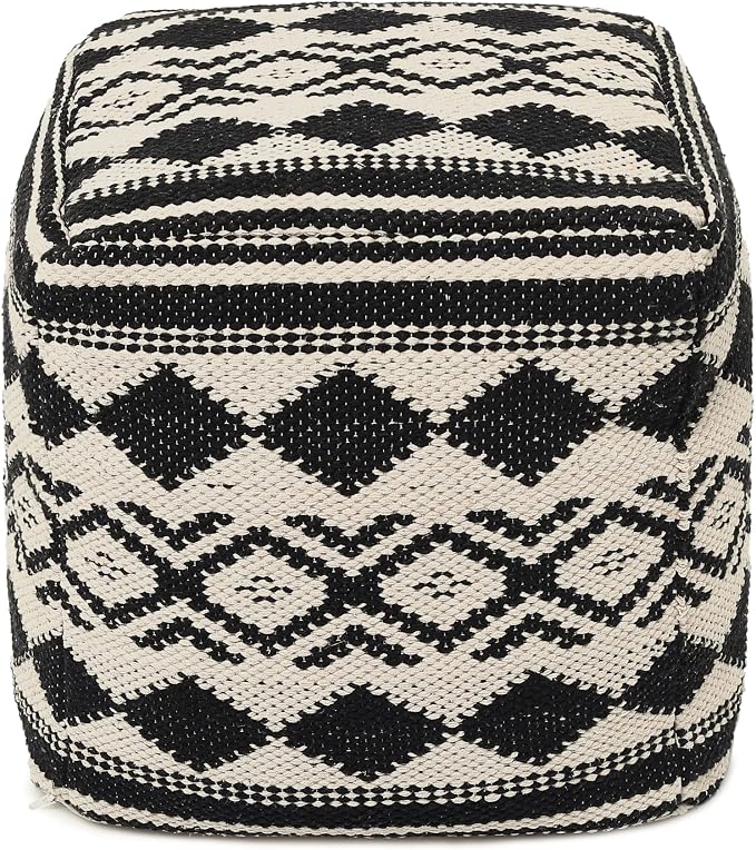 REDEARTH · UNSTUFFED Pouf Ottoman Cover Textured Cube Bean Bag Pouffe Footrest - Image 5