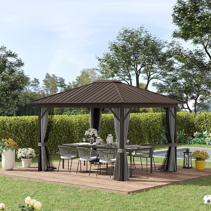 Outsunny 10' x 12' Hardtop Gazebo - Image 2