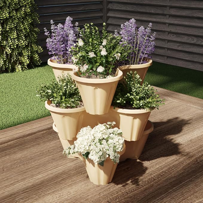 Set of 3 Stacking Planter Tower - Image 5