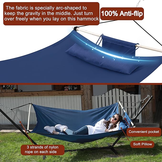TegerDeger Anti-flip 12FT Hammock Large Hammock 450LB Capacity - Image 2