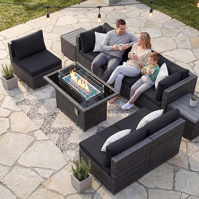 NICESOUL 9 Piece Outdoor Patio Sectional Furniture Sofa Set - Image 2