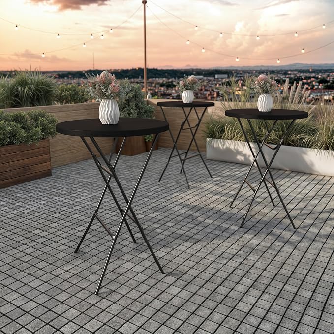 Flash Furniture Elon Round Folding Bar Height Table - Image 2