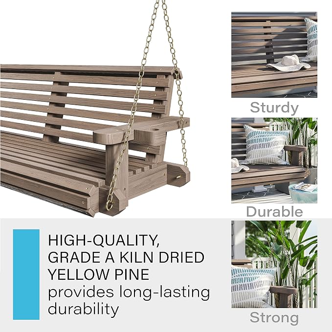 Porchgate Amish Heavy Duty 800 Lb Roll Comfort Treated Porch Swing W/Chains - Image 5