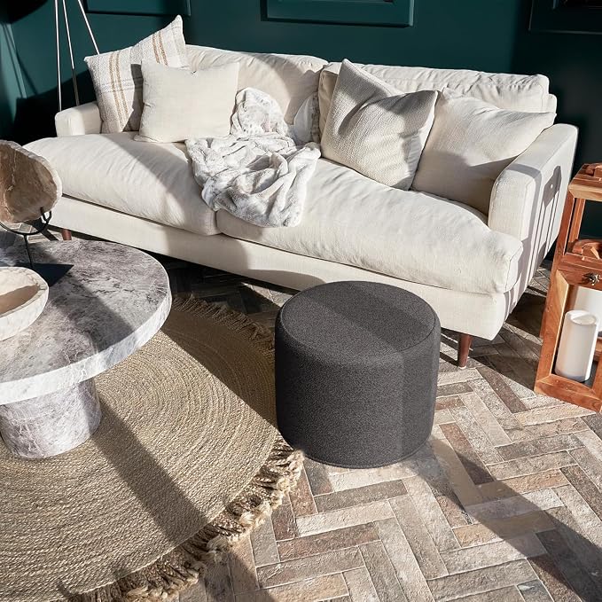 ZICOTO Beautiful Boucle Pouf Ottoman and Foot Rest - Image 6