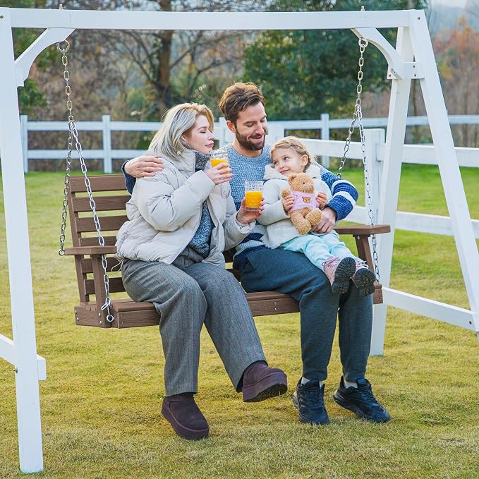 KINGYES Outdoor Hanging Porch Swing, Waterproof Swing - Image 8