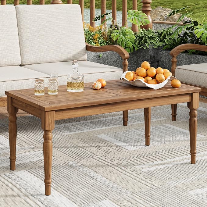 Christopher Knight Home Lama Rectangular Outdoor Coffee Table, Slat Panel Side - Image 10