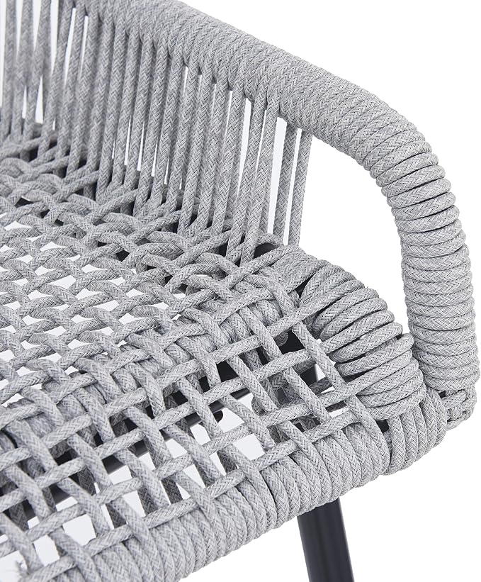 Christopher Knight Home Sivir Outdoor Barstool Set of 2, Patio Woven Rope Bar - Image 12