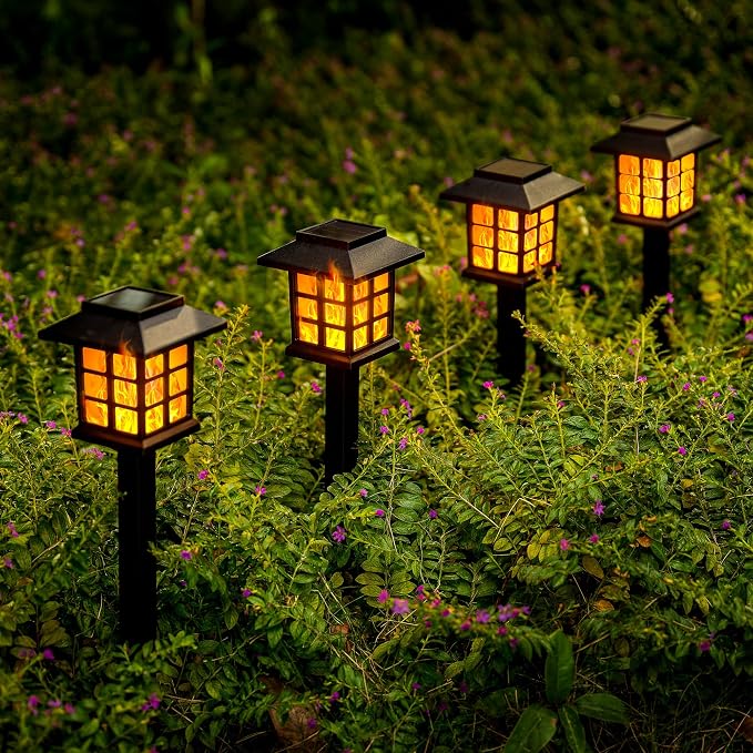GIGALUMI Solar Lights for Outside, 8 Pack Flickering Flame LED Solar Outdoor - Image 8