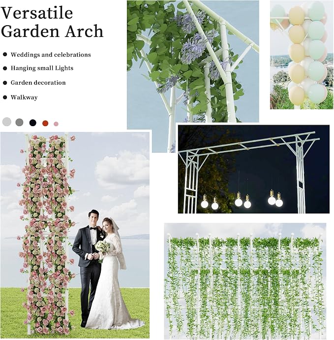 Extra Large Flat Top Garden Arch, PE-Coated Metal Trellis - Image 7