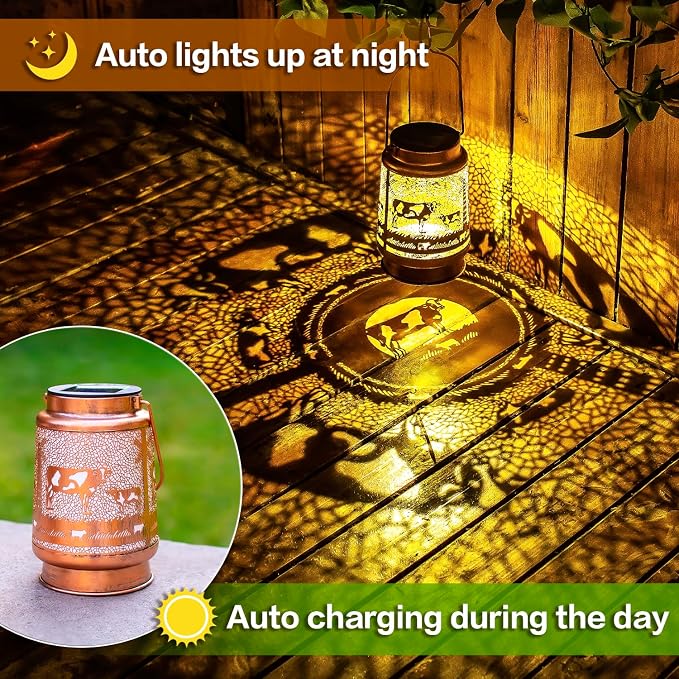 Cow Solar Lanterns Outdoor Waterproof Hanging Solar Lights Cow Gifts - Image 4