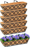 6pcs 24 Inch Window Deck with Coco Liner, Metal Hanging Flower Planter Window by LAWYAMAI
