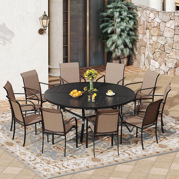 VICLLAX 11 Pieces Patio Outdoor Dining Set by HOME