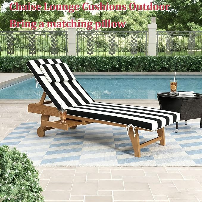 Chaise Lounge Cushions Outdoor 72x21x4 Inch, Patio Lounger Chair Cushion - Image 6