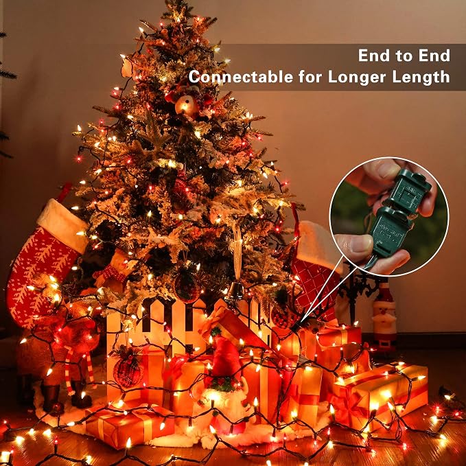 BrizLabs 300 Counts Red & White Christmas Lights, 69.6ft Mini Lights Connectable - Image 3