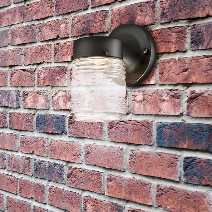 Design House 587246 Jelly Jar Indoor/Outdoor Integrated LED Wall Light - Image 6