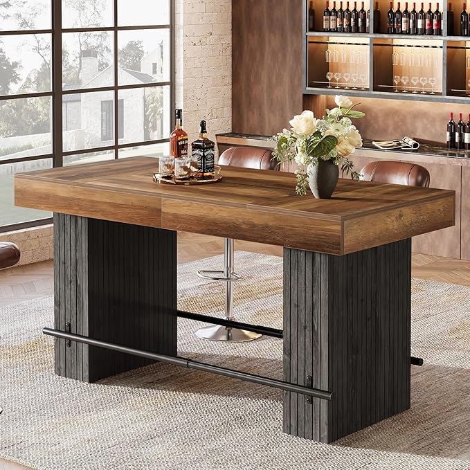 Tribesigns 62.2 Inch Bar Table, Industrial Counter Height Pub Dining Table - Image 5