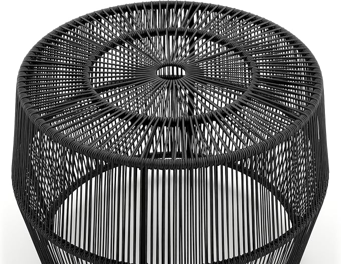 Furniture of America Ysar Boho Rattan Round Coffee Table Outdoor - Image 14