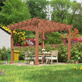 BlueWish 10'x10’ Outdoor Pergola, Patio Cedar Wood Gazebo Outdoor Backyard by RespondToEveryExpectation