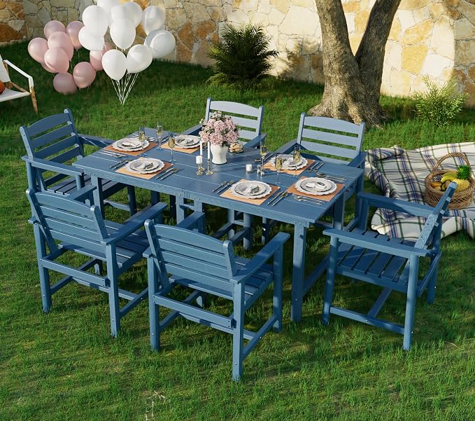 Anbuy Patio HDPE Dining Table Sets, Removable 2-in-1 Outdoor Patio Table - Image 7