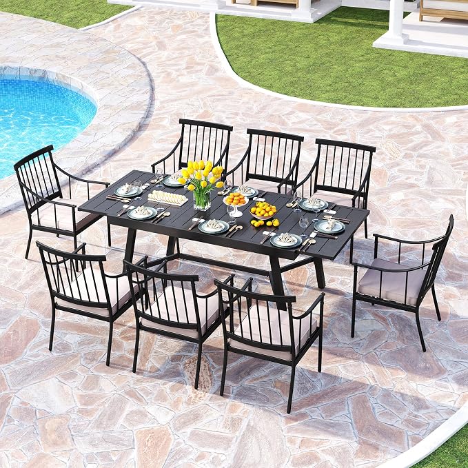 PHI VILLA 9 Pieces Outdoor Dining Set - Image 4